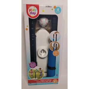 Play Day T-Ball & Folding Home Plate Play Set 18-38” 4 Pieces Age4+ Ball Tee